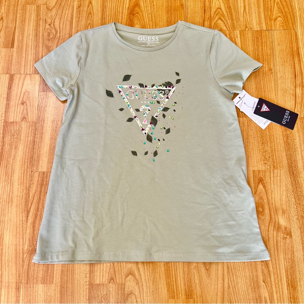 Guess girl embellished t shirt